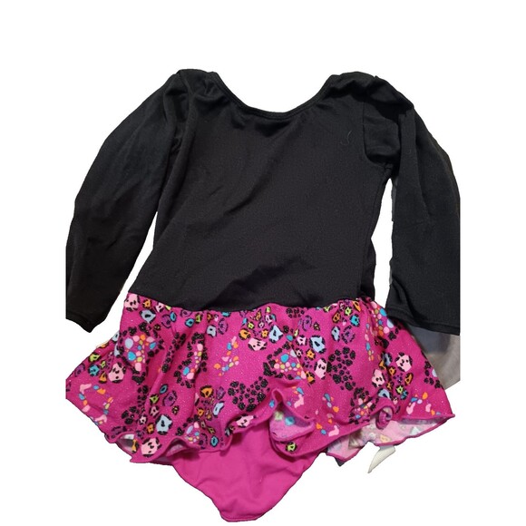 Jacques Morèt Girls Black Leotard with hearts size 6/7 - Picture 3 of 4